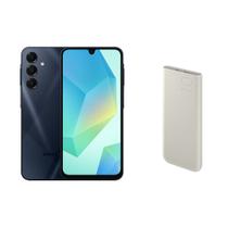 Celular Samsung A16 5G 256GB - Azul Escuro + Bateria Carregador Portátil 2x USB-C, 10000mAh, Super Rápida 25W - Bege