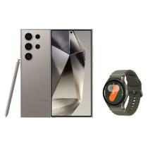 Celular Samsung S24 Ultra 256GB - Titânio Cinza + Galaxy Watch7 BT 40mm - Verde