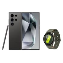 Celular Samsung S24 Ultra 256GB - Titânio Preto + Galaxy Watch7 BT 44mm - Verde Celular Samsung S24 Ultra 256GB - Titânio Preto + Galaxy Watch7 BT 44mm - Verde