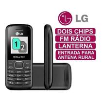 Celular simples barato p/ idoso lg b220 dual chip ótimo sinal rural 2g lanterna e radio