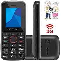 Celular Simples P/ Idosos Dual Chip Radio Fm Lanterna Up Play 3g - Multilaser