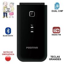 Celular Simples Para Idosos Positivo Flip P50 Botão Sos