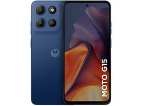 Celular Smartphone Motorola Moto G15 de128Gb de memória 4Gb de Ram Tela de 6,7 polegadas na cor Azul Escuro 4G