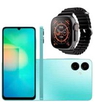 Celular Smartphone Samsung Galaxy A06 4G 128GB Verde Claro Tela 6.7 4GB RAM Câmera 50MP Bateria 5000mAh Dual Chip MAIS smartwatch T900 ULTRA preto Celular Smartphone Samsung Galaxy A06 4G 128GB Verde Claro Tela 6.7 4GB RAM Câmera 50MP Bateria 5000mAh Dual Chip MAIS smartwatch T900 ULTRA preto