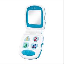 Celular Telefone De Brinquedo Musical Bebê Infantil Criança Menino Menina Pimpolho Branco Azul