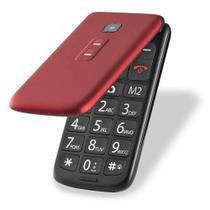 Celular Vita Flip Botão SOS Teclas Grandes Bluetooth Rádio FM Mp3 Multilaser P9020 Vermelho