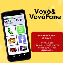 Celular vovo&vovofone 16gb icones grandes zap botão sos - Positivo