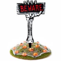 Cemitério de Halloween Lapide Tumulo Decorativo de Plástico com Estaca pra Gramado Quintal e Jardim
