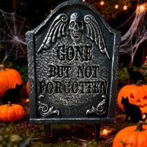 Cemitério de Halloween Lapide Tumulo Decorativo de Plástico com Estaca pra Gramado Quintal e Jardim