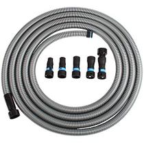 Cen-Tec Systems 94731 Quick Click 30 Ft. Mangueira para aspiradores domésticos e de loja com conjunto expandido de adaptador de ferramenta elétrica multimarca para coleta de poeira, prata