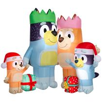 Cena inflável da família Bluey Gemmy com 187 cm de altura e luzes Cena inflável da família Bluey Gemmy com 187 cm de altura e luzes