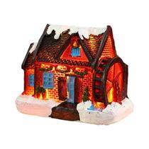 Cenário De Vila Natalina Nevada Em Resina Com Luz LED, Figuras De Cidade Para Decoração De Mesa Em Cenário De Vila Natalina Nevada Em Resina Com Luz LED, Figuras De Cidade Para Decoração De Mesa Em