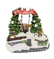 Cenario Enfeite Natal Boneco No Balanço com Luzes