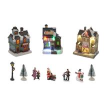 Cenário Enfeite Natal Mini Kit Vila Natalina 11 Peças Casinhas Luz Casa Sala Quarto Escritório Mesa Rack Estante Papai Noel Decorativa Decoração Led Cenário Enfeite Natal Mini Kit Vila Natalina 11 Peças Casinhas Luz Casa Sala Quarto Escritório Mesa Rack Estante Papai Noel Decorativa Decoração Led