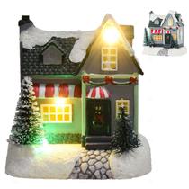 Cenario Natal Natalino LED Vila Enfeite Mesa Estante Arvore Neve Iluminaçao Festa Fim de Ano Celebraçao Decoraçao