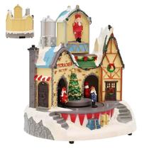 Cenario Natal Vila Natalina Movimento Quebra Nozes Som Led Decoraçao Mesa Estante Recepçao Loja Vitrine Casa Festa