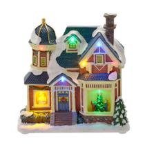 Cenário Natalino com Luz Casarão 22cm Espressione Christmas