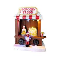 Cenário natalino com luz e movimento Carrinho de Pipoca