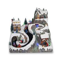 Cenário Natalino Resina Vila Natalina C/ Alpes 28x23x28cm