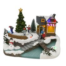 Cenario P/ Vila Natalina Patinação Led E Mov 20x12cm 3AA VI403