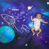 Cenário Tapete Mesversário Espacial (lençol) Para Bebê - Alce