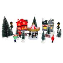 Cenário Vila Natalina Com 17 Peças Com Luz - Decoração de Natal. - Papel Mâchè