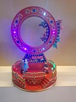 Cenário Vila Natalina Montanha Russa Parque Diversão Enfeite Papai Noel Natal Mesa Sala Quarto Escritório Consultório Rack Estante Luz Som Movimento