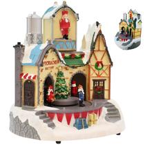 Cenario Vila Natalina Quebra Nozes Movimento Som Led Musica Enfeite Mesa Estante Recepçao Casa Loja Vitrine Shopping