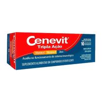 Cenevit Tripla Ação Vit C D Zinco c/10 Comp Eferv - Legrand Cenevit Tripla Ação Vit C D Zinco c/10 Comp Eferv - Legrand