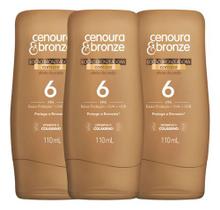 Cenoura e Bronze Bronzeador Fps6 Loção kit c/3 110ml Uva+Uvb