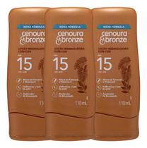 Cenoura e Bronze Loção Bronzeadora c/Cor FPS15 110ml kit c/3