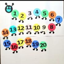 Centopeia em EVA números do 1 ao 20 didático, educativo, professores, escolas