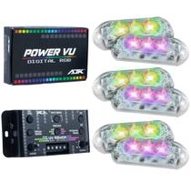 Central Ajk Power Vu Rgb + 3 Pares De Faróis Rgb Ajk 6w