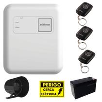Central Choque Cerca Elétrica Intelbras Elc 3020 e Bateria 12v 7a e Sirene