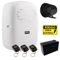 Central Choque Cerca Elétrica Intelbras Elc 5003 Sirene Bateria e 3 Controles