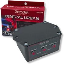 Central controladora digital para strobo led urban zendel 12v e 24v 7 efeitos e 2 saidas zd-c-ur