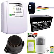 Central De Alarme Residencial Comercial Sensor Sem Fio Sirene Bateria Cabo 4 Vias