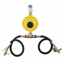 Central De Gás 2 P13 50 Cm + Regulador 12 Kg Amarelo Central De Gás 2 P13 50 Cm + Regulador 12 Kg Amarelo