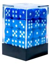 Central Dice 36 d6 de 12mm: Opaco Azul e Branco