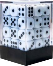 Central Dice 36 d6 de 12mm: Opaco Branco e Preto