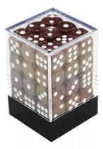 Central Dice 36 d6 de 12mm: Opaco Marrom e Branco