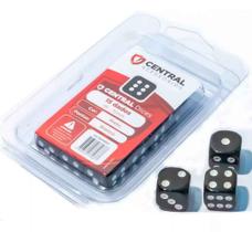 Central Dice - d6 de 16mm: Opaco Preto e Branco