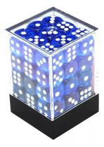 Central Dices D6 12mm Translucido Azul Céu E Branco 36 Dados
