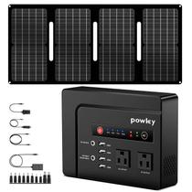 Central Elétrica Portátil Powkey 200W com Painel Solar 146Wh + 40W
