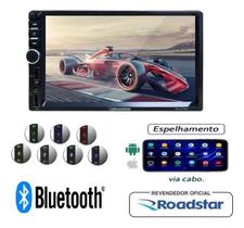 Central MP5 Roadstar 1 Din RS401BR Tela 7 Bluetooth/2 USB/SD/AUX/FM/Espelhamento