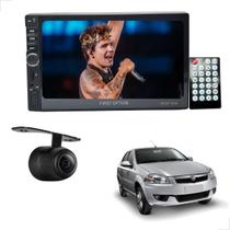 Central Multimidia 1 Din 7 Polegadas + Câmera de Ré Siena 1997 1998 1999 2000 2001 2002 até 2022