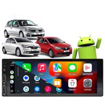 Central Multimidia 1 Din Clio Sandero Logan 1996-2016 + Câmera de ré