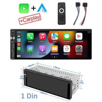 Central Multimídia 1Din Full Screen Tela de Vidro 6.9 Pols, Android Auto e Carplay Espelha Waze Maps
