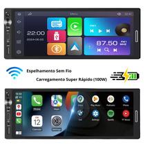 Central Multimídia 1Din IPS Full Screen 6.9 Pols, Android Auto e Carplay, Espelha SEM FIO Bluetooth Central Multimídia 1Din IPS Full Screen 6.9 Pols, Android Auto e Carplay, Espelha SEM FIO Bluetooth