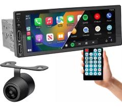 Central Multimídia 1din Mp6 Carplay Bt + Câmera Ré Borboleta